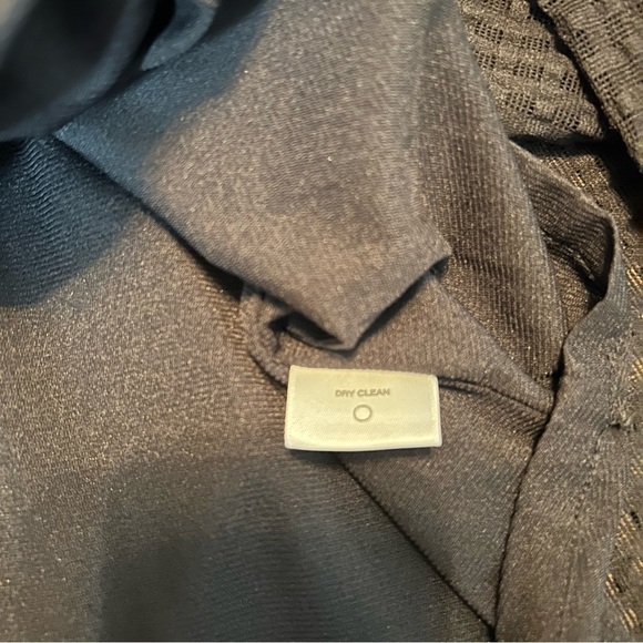 Lord & Taylor Black Draped Neck Waffle Style Lace Fully Lined Sleeveless Dress - Picture 13 of 15